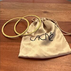 Cache Gold Tone Rhinestone Bangles